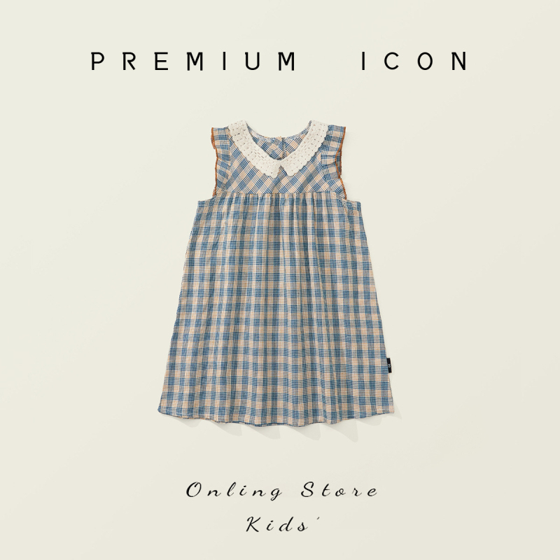 „Jila“ vaikiški drabužiai mergaitėms, languota suknelė 2025 m. vasaros naujo stiliaus korėjietiško stiliaus berankovė liemenė vaikams ir vidutinio amžiaus vaikams, didmeninė prekyba