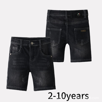 2024. aasta uus kevad- ja suvehooaja musta disainiga kõrge vöökohaga poiste keskmise ja suure suurusega lasteriided, kõrge vöökohaga teksad, vabaaja hingavad