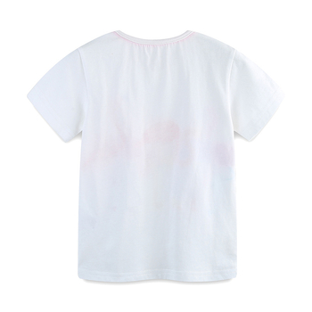 25 Лятна нова тениска за момичета с карикатурен щампа, детска тениска с къс ръкав, плетена памучна тениска с кръгло деколте