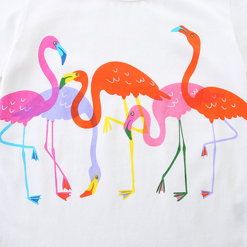 25 Лятна нова тениска за момичета с карикатурен щампа, детска тениска с къс ръкав, плетена памучна тениска с кръгло деколте