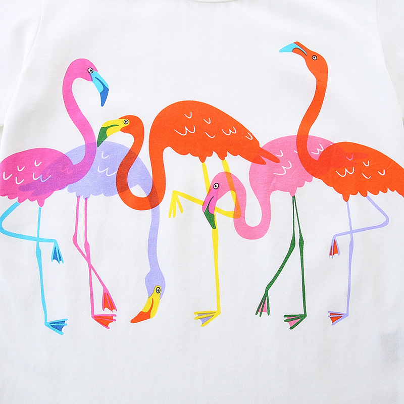 25 Лятна нова тениска за момичета с карикатурен щампа, детска тениска с къс ръкав, плетена памучна тениска с кръгло деколте