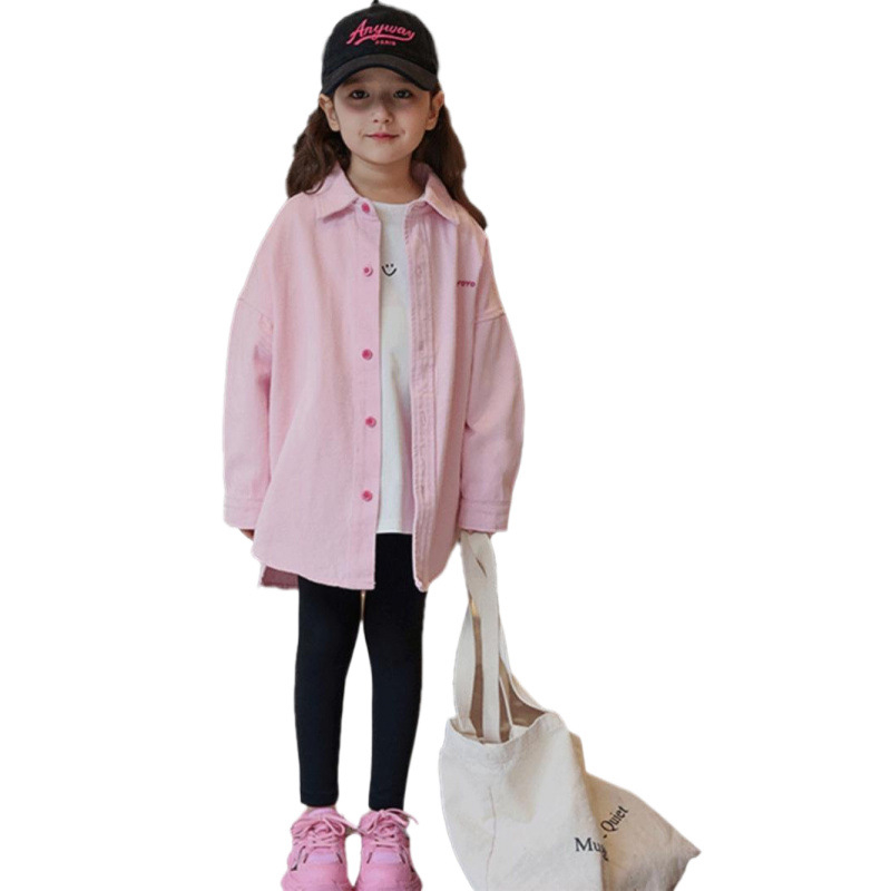 Djevojački kaput Proljeće i jesen 2025. Novi stil dječjeg traper topića, rano proljeće, proljetna odjeća za djevojčice, korejska majica