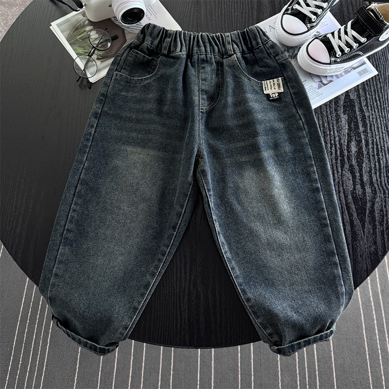 Jesenske traperice za dječake 2024., nove bebe, lijepe modne hlače, elegantne korejske ležerne hlače za dječake