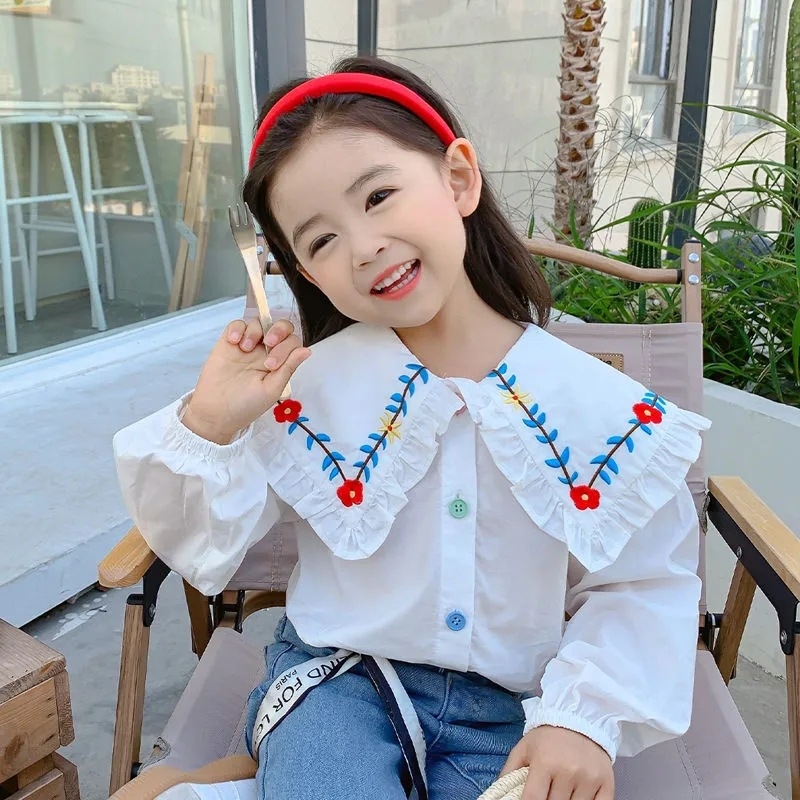 Djevojačka proljetna nova dječja odjeća Dječja košulja u korejskom stilu s cvjetnim uzorkom Za malu i srednju djecu Dječji topić Dugih rukava za bebe