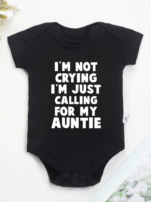 Bavlnený overal s krátkym rukávom pre novorodencov vo veku 0-2 roky s motívom Neplačem, len plačem