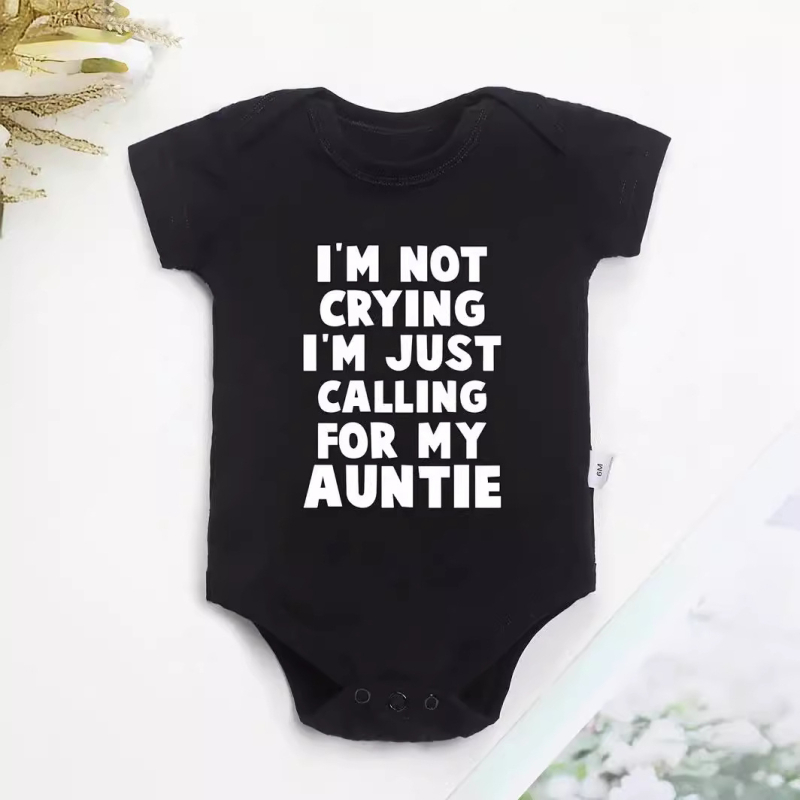 Bavlnený overal s krátkym rukávom pre novorodencov vo veku 0-2 roky s motívom Neplačem, len plačem