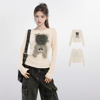 Američka majica dugih rukava Spice Girls za žene, rana jesen, jesen i zima, unutarnja baza, dizajn, osjećaj niše, uski pleteni top