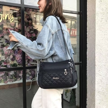 Moteriškas 2025 m. naujas vandeniui atsparus Oksfordo audinio didelės talpos medžiaginis krepšys, moteriškas krepšys per petį, vidutinio amžiaus moteriškas krepšys motinos rankinei