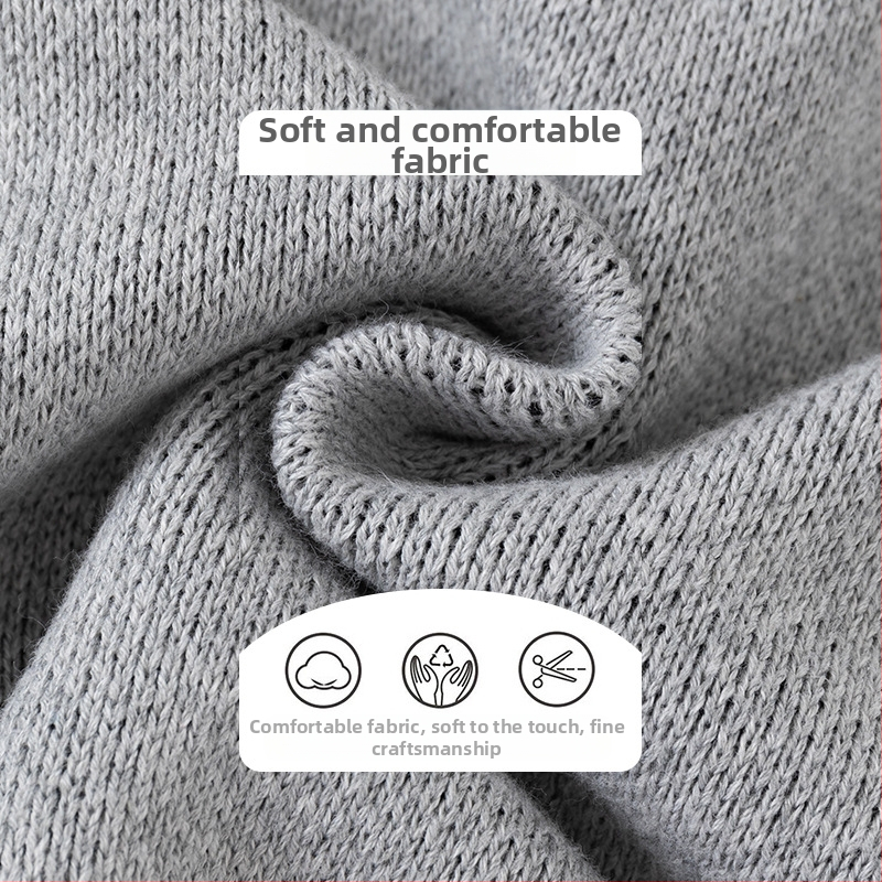 Майка ми и аз, детски пуловер Panda Jacquard Thickened Pullover, памучен плетен пуловер за момче, бебешки пуловер клас А