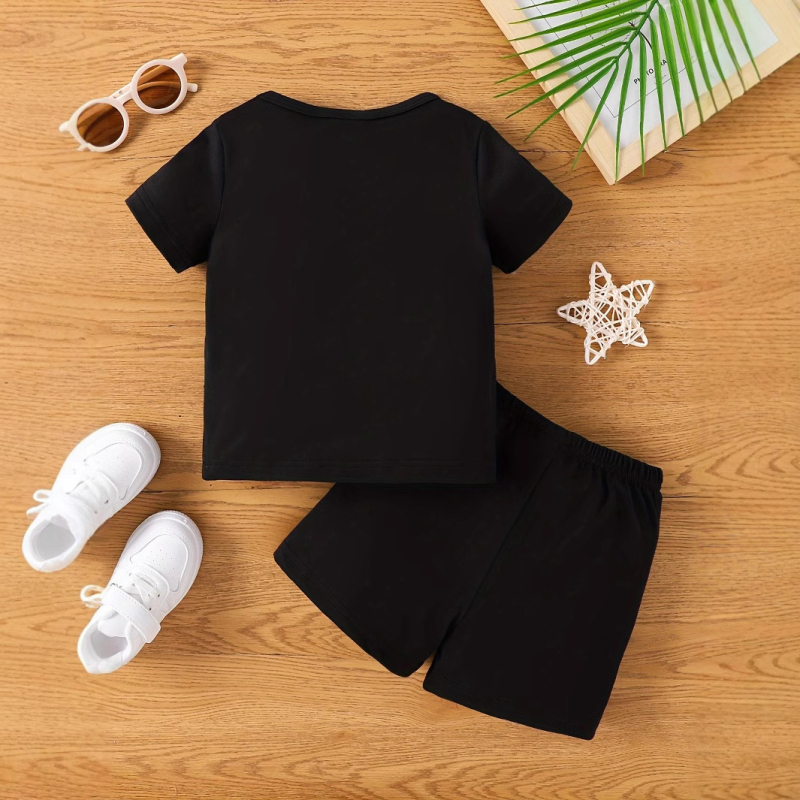 Letný sveter s okrúhlym výstrihom a krátkym rukávom s písmenom Crown INS pre chlapcov