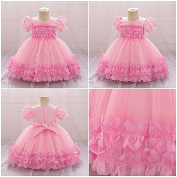Amazon New Girls Baby Večernja haljina Dječja trodimenzionalna haljina s cvjetnim naborima i rukavima Djevojačka večernja haljina