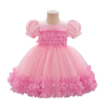 Amazon New Girls Baby Večernja haljina Dječja trodimenzionalna haljina s cvjetnim naborima i rukavima Djevojačka večernja haljina