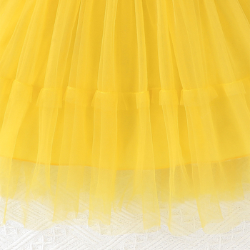 Letné šaty Crosshranice 2025, nové sladké a roztomilé princeznovské šaty s volánikovými rukávmi a okrúhlym výstrihom, kvetinové sieťované šaty, ležérne prázdninové šaty