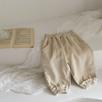 INS sügis-talve beebidele mõeldud sametist ninaosaga naiste beebijala pitsist taskuga vabaajapüksid