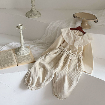 INS sügis-talve beebidele mõeldud sametist ninaosaga naiste beebijala pitsist taskuga vabaajapüksid