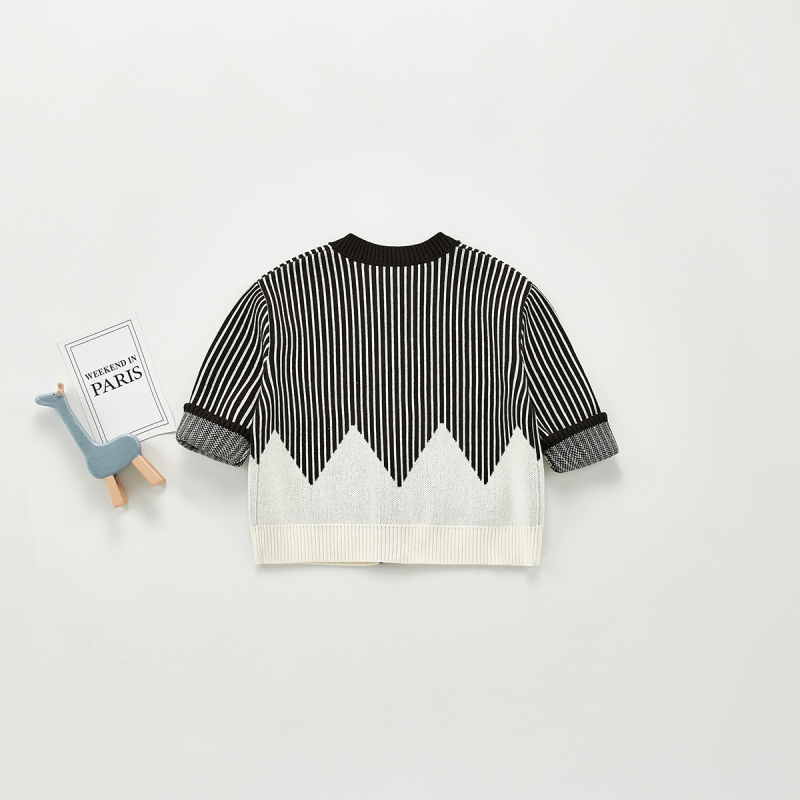 ins2020 Jesenski muški pleteni džemper za bebe, korejski crtani kardigan, muški džemper za 100 dana