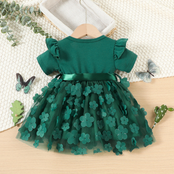 Νέο καλοκαιρινό φόρεμα με τρισδιάστατο πλέγμα πεταλούδας για κορίτσια σε διασυνοριακό στυλ