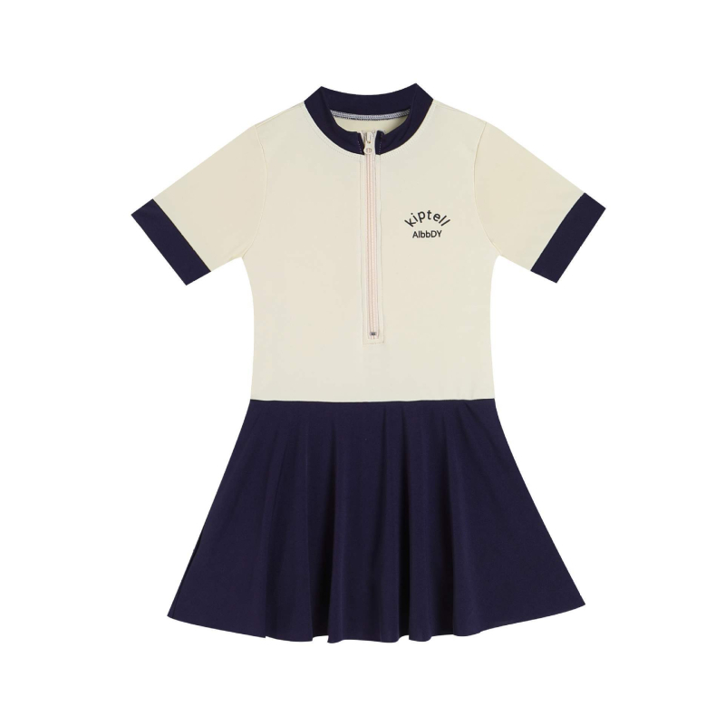 Mergaičių vienetinis maudymosi kostiumėlis jaunesniųjų klasių moksleiviams, greitai džiūstantis maudymosi kostiumėlis mergaitėms, korėjietiško stiliaus karštųjų versmių konservatyvus vientisas maudymosi kostiumėlis su sijonu