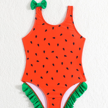 Νέο παιδικό μαγιό 2025 για διασυνοριακές εξαγωγές σε Ευρώπη και Αμερική, δημοφιλές μικρό, αναπνεύσιμο, με σχέδιο σπόρων καρπουζιού, μικρή πριγκίπισσα