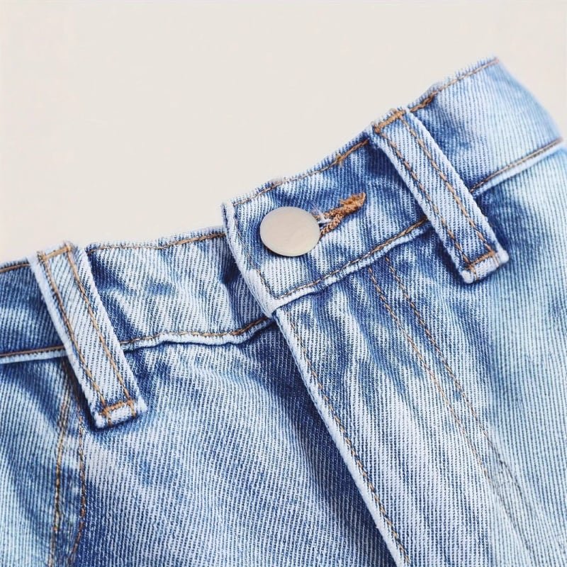 Ексклузивно за Amazon Wish Independent Station за тийнейджъри и момичета от 2025 г. Нови широки панталони с разкъсан дизайн