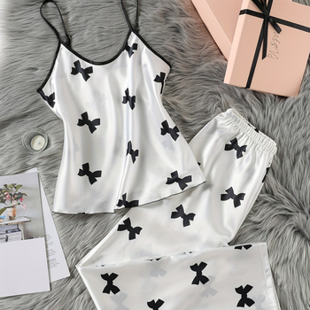 Amazon Nový európsky a americký štýl Sling obleku Čiernobiele dámske zahraničné obchodné domáce pyžamo Vonkajší závesný závesný domáci odev Šortky