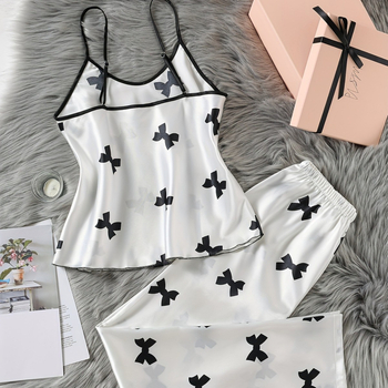 Amazon Νέο Ευρωπαϊκό και Αμερικανικό Στυλ Sling Κοστούμι Μαύρο και Άσπρο Εξωτερικό Εμπόριο Γυναικείες Πιτζάμες Σπιτιού Εξωτερικό Sling Sling Ρούχα Σπιτιού Σορτς