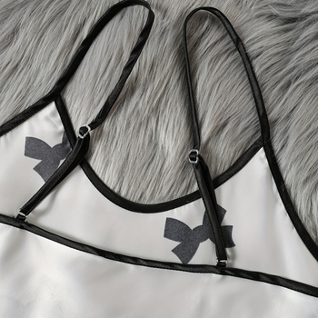 Amazon Νέο Ευρωπαϊκό και Αμερικανικό Στυλ Sling Κοστούμι Μαύρο και Άσπρο Εξωτερικό Εμπόριο Γυναικείες Πιτζάμες Σπιτιού Εξωτερικό Sling Sling Ρούχα Σπιτιού Σορτς