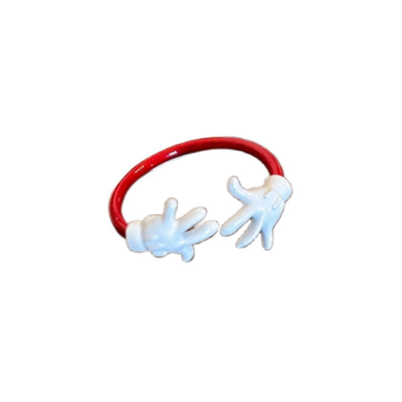 Animacinis juokingas mažas rankos žiedas mergaičių geriausios draugės mados personalizuotas piršto žiedas šalto stiliaus nišinis paprastas atviras žiedas