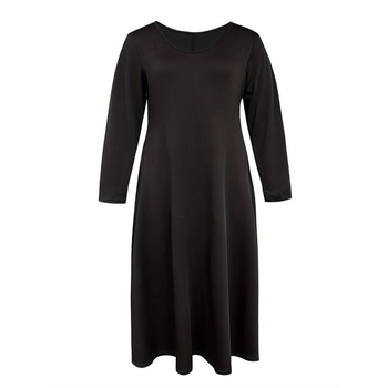Jeseň/Zima 2024, Dámske jednoduché šaty s výstrihom do U, voľné, ležérne, úzke, pre ženy vo veľkých veľkostiach, cezhraničné, európske a americké