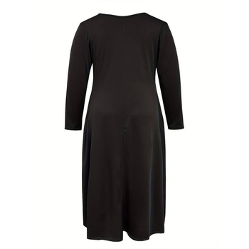 Jeseň/Zima 2024, Dámske jednoduché šaty s výstrihom do U, voľné, ležérne, úzke, pre ženy vo veľkých veľkostiach, cezhraničné, európske a americké