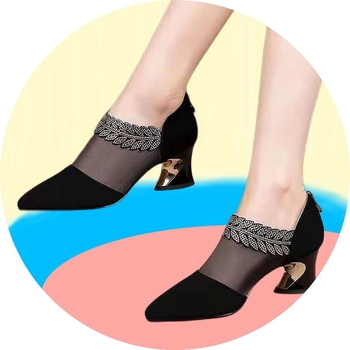 Nove ženske mrežaste jednoslojne cipele s tankom petom, prozračne sandale, plus size sandale, veličina 414243