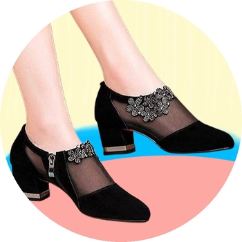 Nove ženske mrežaste jednoslojne cipele s tankom petom, prozračne sandale, plus size sandale, veličina 414243