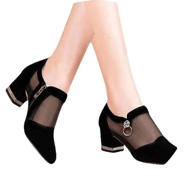 Nove ženske mrežaste jednoslojne cipele s tankom petom, prozračne sandale, plus size sandale, veličina 414243