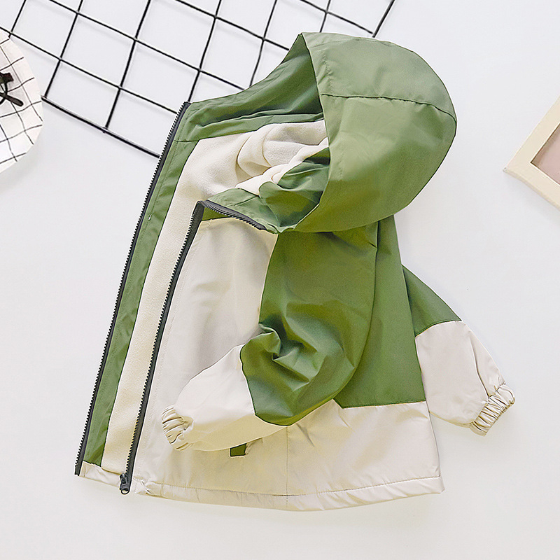 Dječja vjetrovka plus baršunasti kaput velikih dimenzija, dječja jednodijelna baršunasta odjeća za napad 2025., proljeće i jesen, nova dječja odjeća za slobodno vrijeme, zima