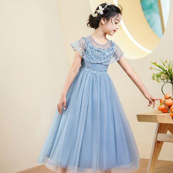 Βραδινό φόρεμα Calissa CARISA για κορίτσια Νυφικό Πριγκίπισσα Μακρύ φόρεμα Στυλίστρια Λουλούδι Παιδική στολή από φουσκωτό νήμα Host