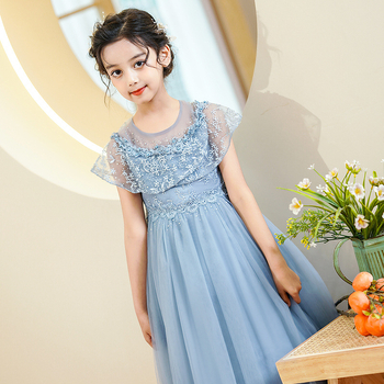 Βραδινό φόρεμα Calissa CARISA για κορίτσια Νυφικό Πριγκίπισσα Μακρύ φόρεμα Στυλίστρια Λουλούδι Παιδική στολή από φουσκωτό νήμα Host