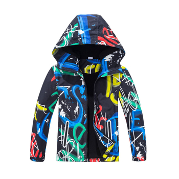 Muška dječja jakna za aktivnosti na otvorenom veličine L, dječja vodootporna jakna za aktivnosti na otvorenom, prozračna dječja odjeća, dječja vjetrovka s kapuljačom i flisom