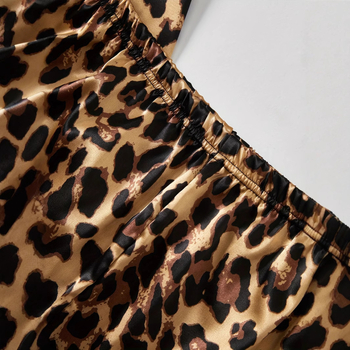 Ανδρικό κοστούμι πιτζάμας με λεοπάρ μοτίβο και κοντό μανίκι και σορτς, άνετο και φιλικό προς το δέρμα, άνετο casual ντύσιμο για άνδρες