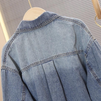 Chlapčenská džínsová košeľa 2025 Jar a jeseň Nový westernový štýl Veľký detský kabát Džínsový top s dlhým rukávom Chlapčenská gradientová košeľa