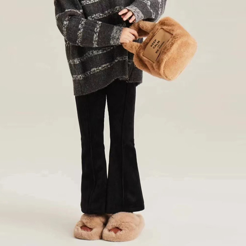 Djevojačke hlače Jesenske i zimske modne nove dječje ležerne hlače u korejskom stilu, velike dječje visokostruke rastezljive mikro hlače