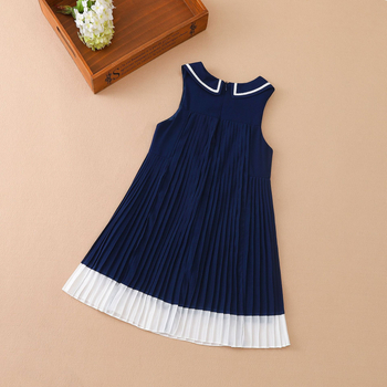 Φόρεμα σιφόν για κορίτσια, έτοιμο για χρήση σε καλοκαιρινό στυλ, μεσαίου και μεγάλου μεγέθους, παιδικό βαμβακερό αμάνικο πέτο, χαλαρή παιδική πλισέ φούστα, καθαρό βαμβάκι