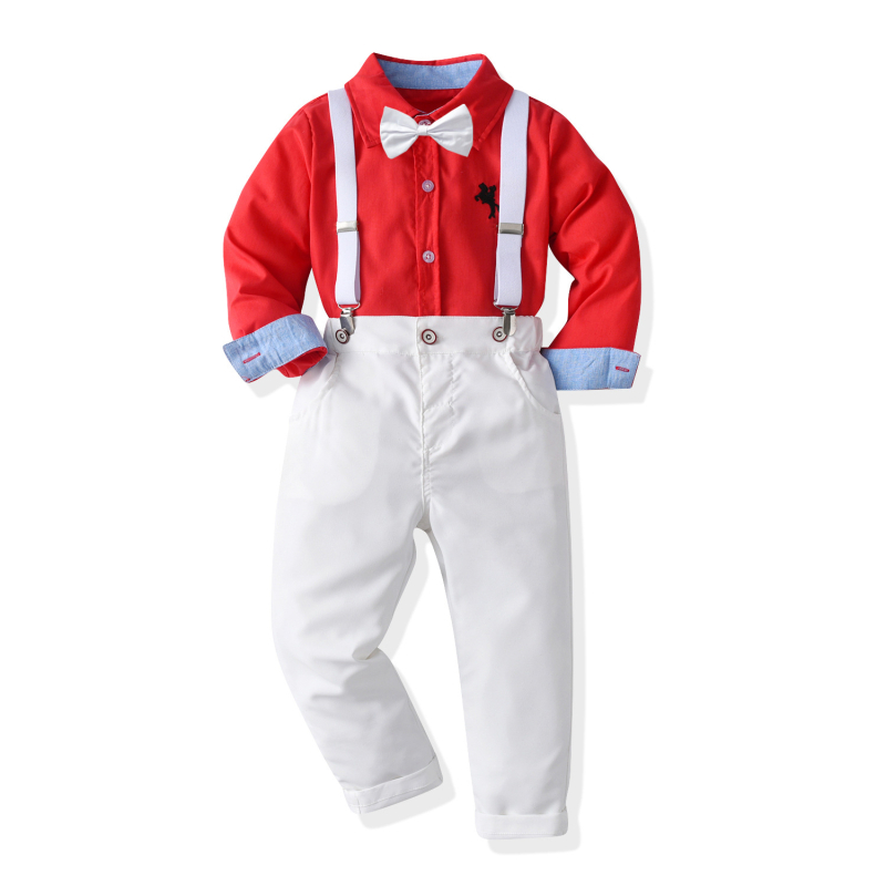 Cezhraničné jarné a jesenné detské oblečenie 2023 Festival Detský kostým Chlapčenské tričko s dlhým rukávom, traky, nohavice, párty, slávnostný kostým