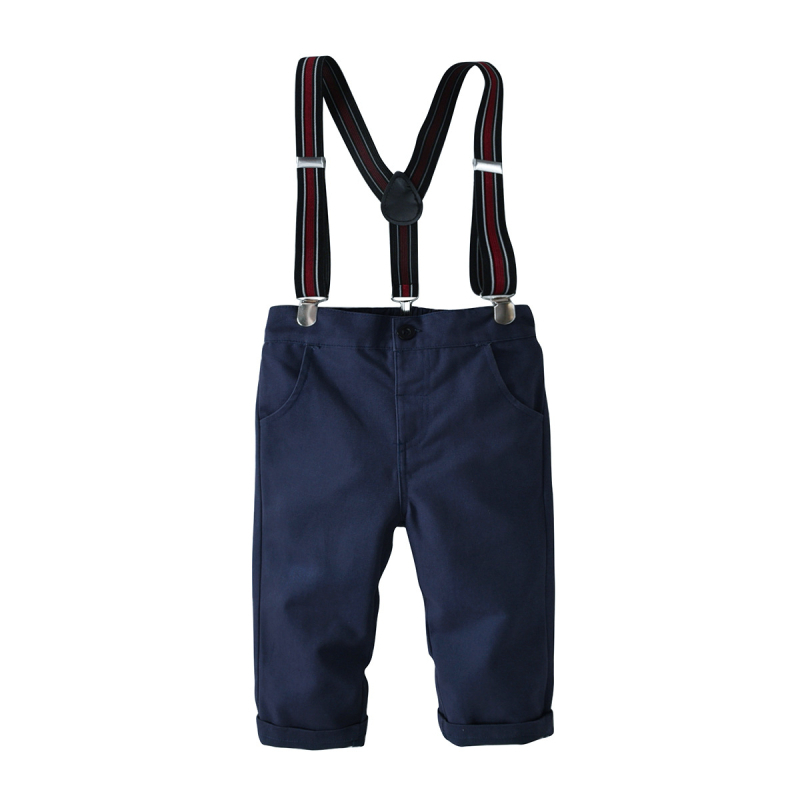 Jarné a jesenné cezhraničné detské oblečenie chlapčenské modré košeľové nohavice s dlhým rukávom, oblek pre chlapcov, detské košeľové nohavice, pánske dvojdielne