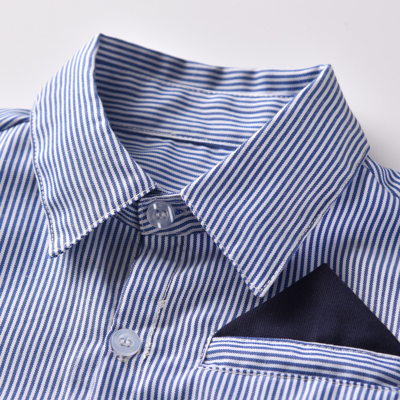 Jarné a jesenné cezhraničné detské oblečenie chlapčenské modré košeľové nohavice s dlhým rukávom, oblek pre chlapcov, detské košeľové nohavice, pánske dvojdielne