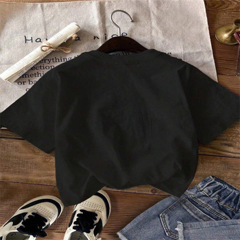 Трансгранично европейско и американско мъжко и дамско детско облекло от чист памук, лятно обло деколте, тениска с къс ръкав, щамповано удобно яке, тениска, външна търговия на едро