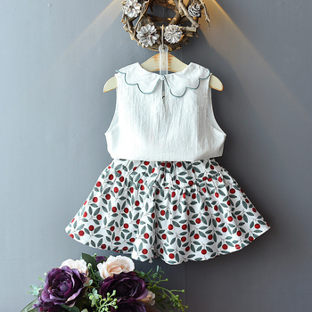 Dievčenské letné oblečenie, nové módne kostýmy v kórejskom štýle, dievčenské oblečenie v západnom štýle, detské oblečenie s krátkym rukávom, dvojdielne detské oblečenie hx6118