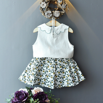 Dievčenské letné oblečenie, nové módne kostýmy v kórejskom štýle, dievčenské oblečenie v západnom štýle, detské oblečenie s krátkym rukávom, dvojdielne detské oblečenie hx6118