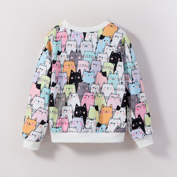 Пролетен суитшърт за момичета, ново европейско и американско трансгранично пролетно и есенно палто за момичета, малко Meow Mi с дълъг ръкав, връхно облекло, най-добро разпространение