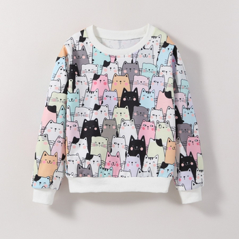 Пролетен суитшърт за момичета, ново европейско и американско трансгранично пролетно и есенно палто за момичета, малко Meow Mi с дълъг ръкав, връхно облекло, най-добро разпространение
