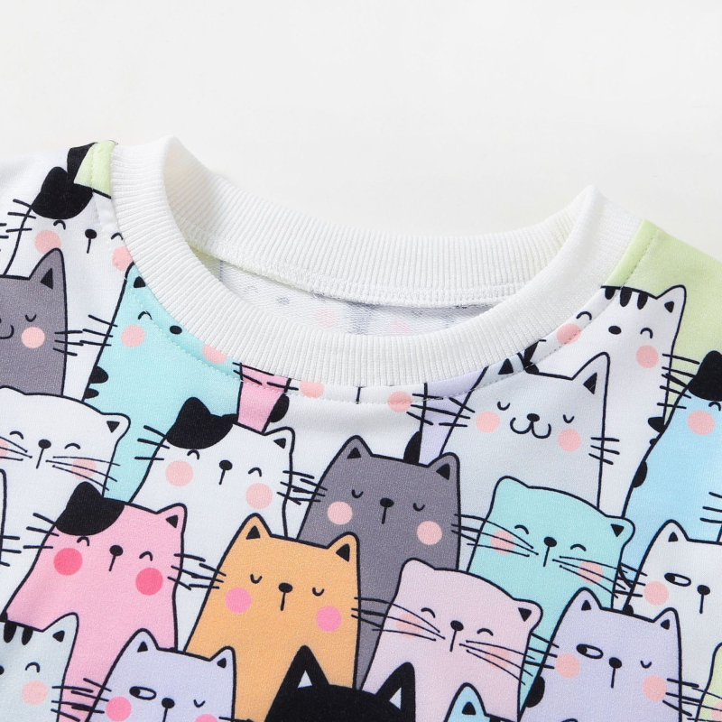 Пролетен суитшърт за момичета, ново европейско и американско трансгранично пролетно и есенно палто за момичета, малко Meow Mi с дълъг ръкав, връхно облекло, най-добро разпространение